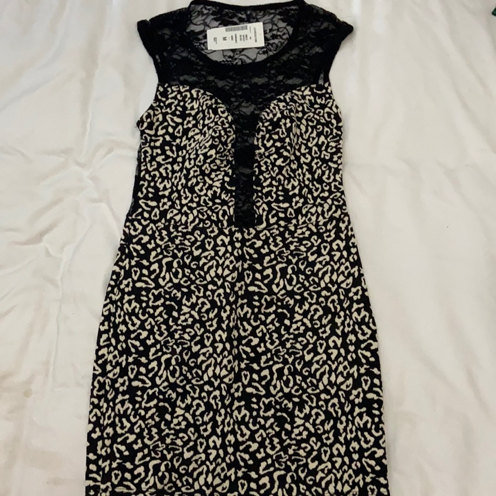 Cheetah/Black Lace Dress
